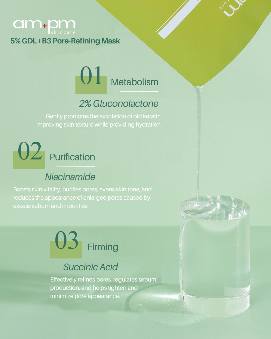 am+pm GDL + B3 Pore-refining Mask