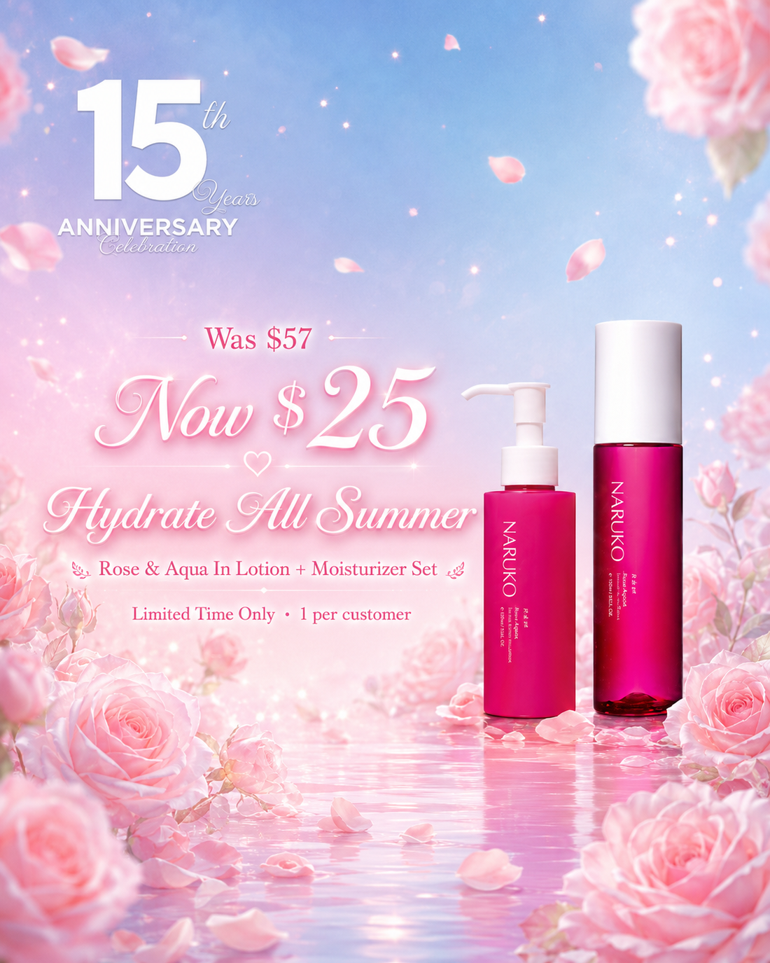 Door Crasher Rose Aqua-In Super Hydrating Moisturizer & Lotion Set