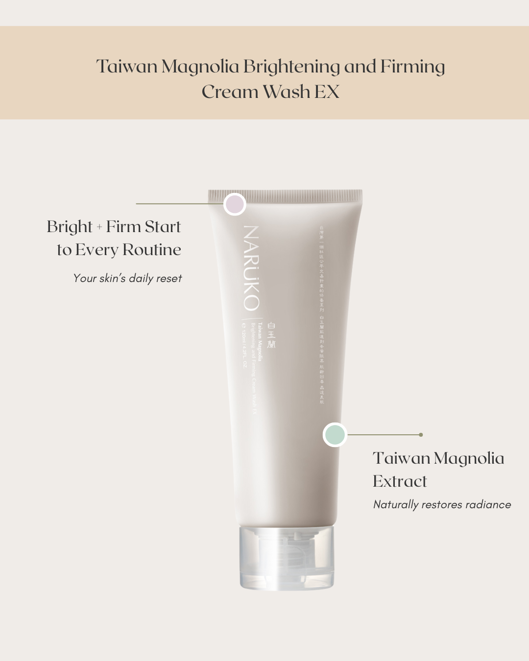 Taiwan Magnolia Brightening and Firming Cream Wash EX