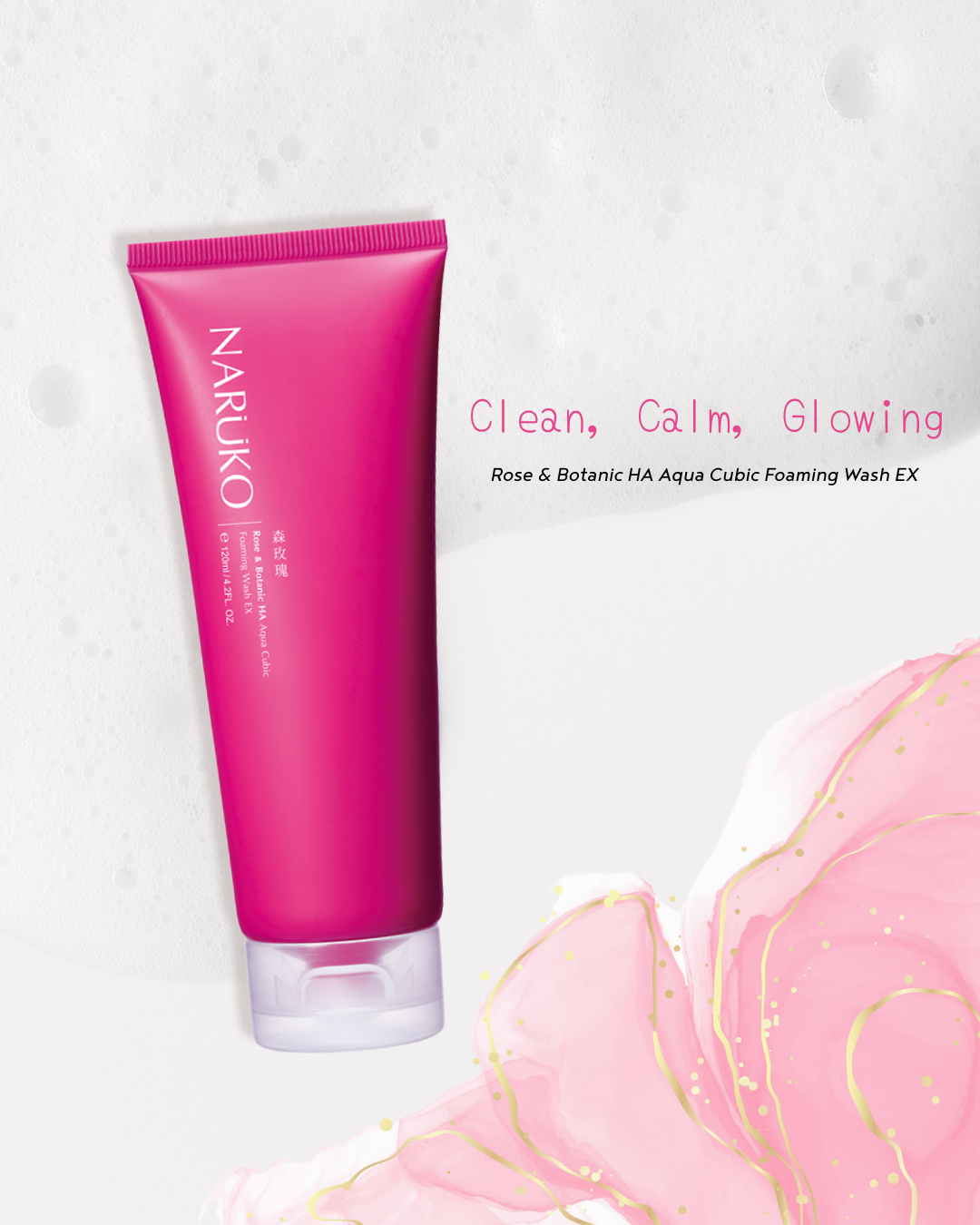 Rose & Botanic HA Aqua Cubic Foaming Wash EX