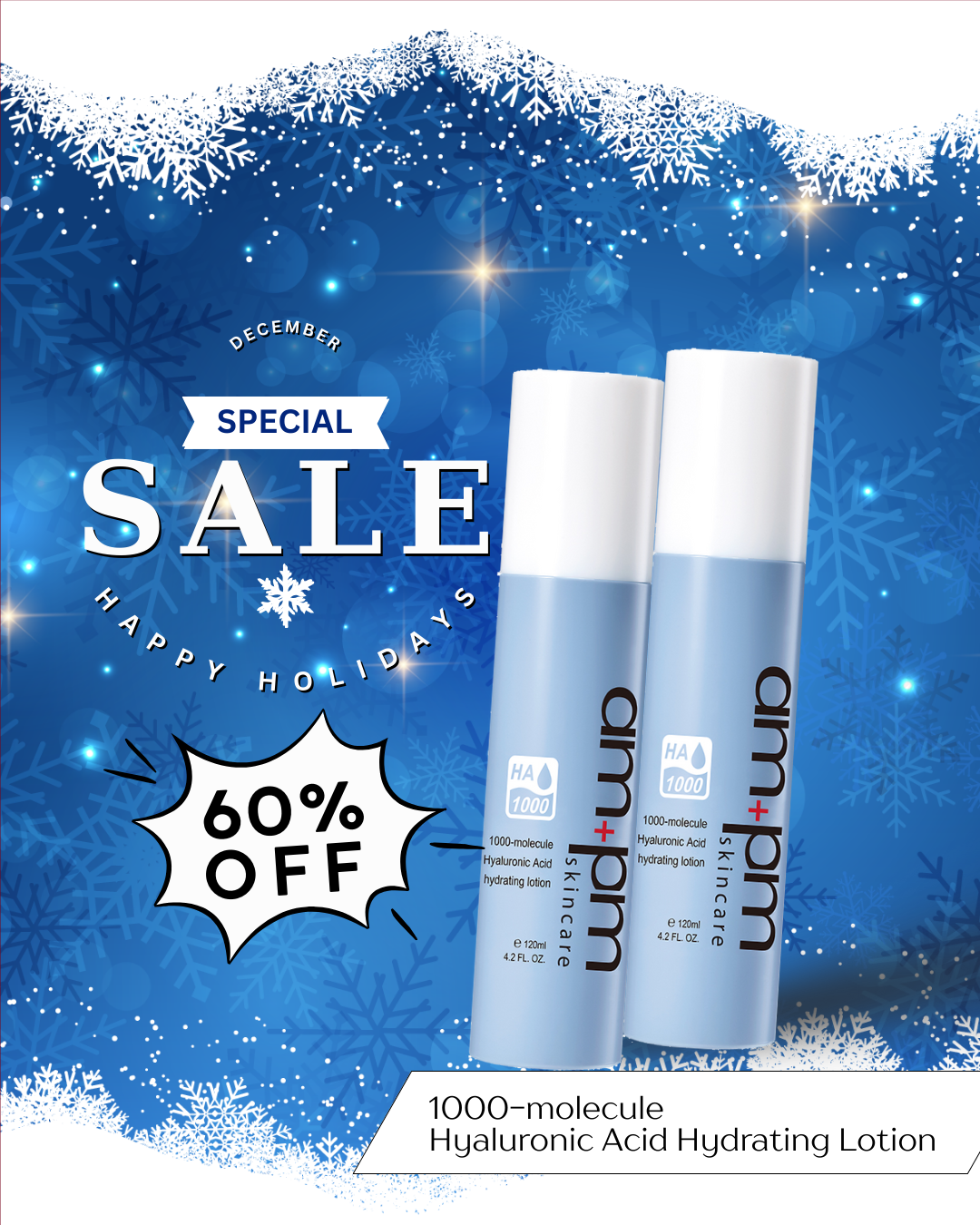 [2 for 60% OFF]am+pm 1000-molecule Hyaluronic Acid Hydrating Lotion